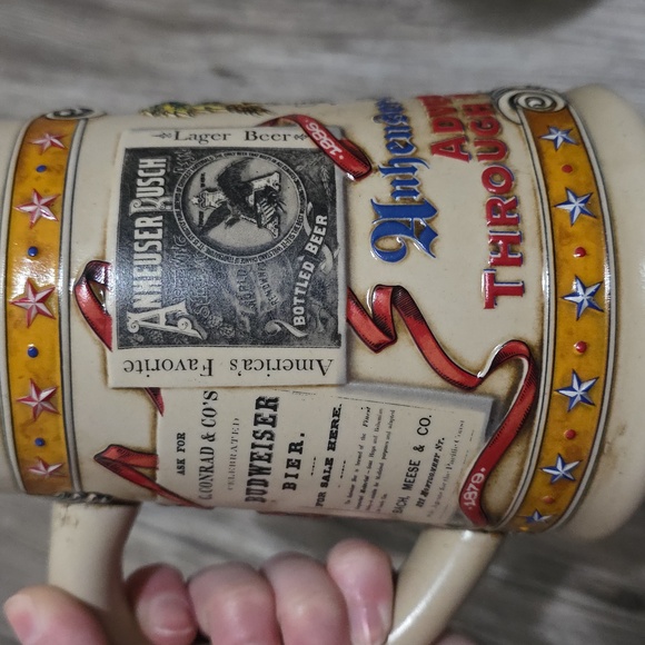 Budweiser Vintage Advertising Steins with Colorful Designs - Picture 9 of 14